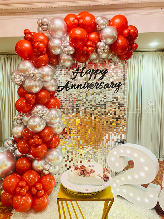Silver Shimmer Wall Deco 25th Birthday