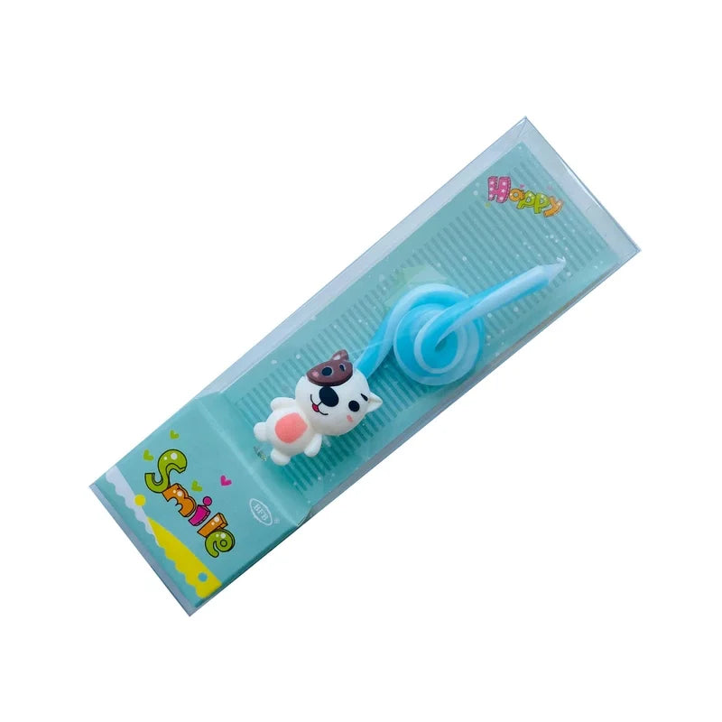 Zodiac Candle with Cute Cat - Blue