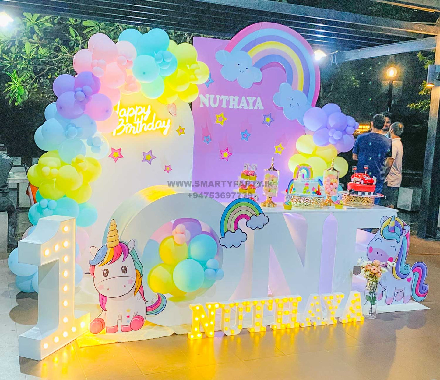 Unicorn Theme One Table 1st Birthday