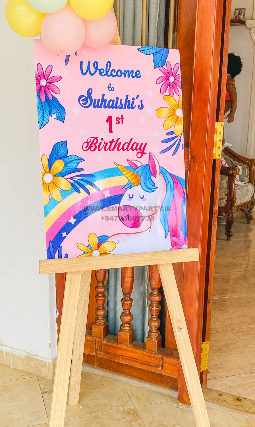 Unicorn Theme Birthday Welcome Board