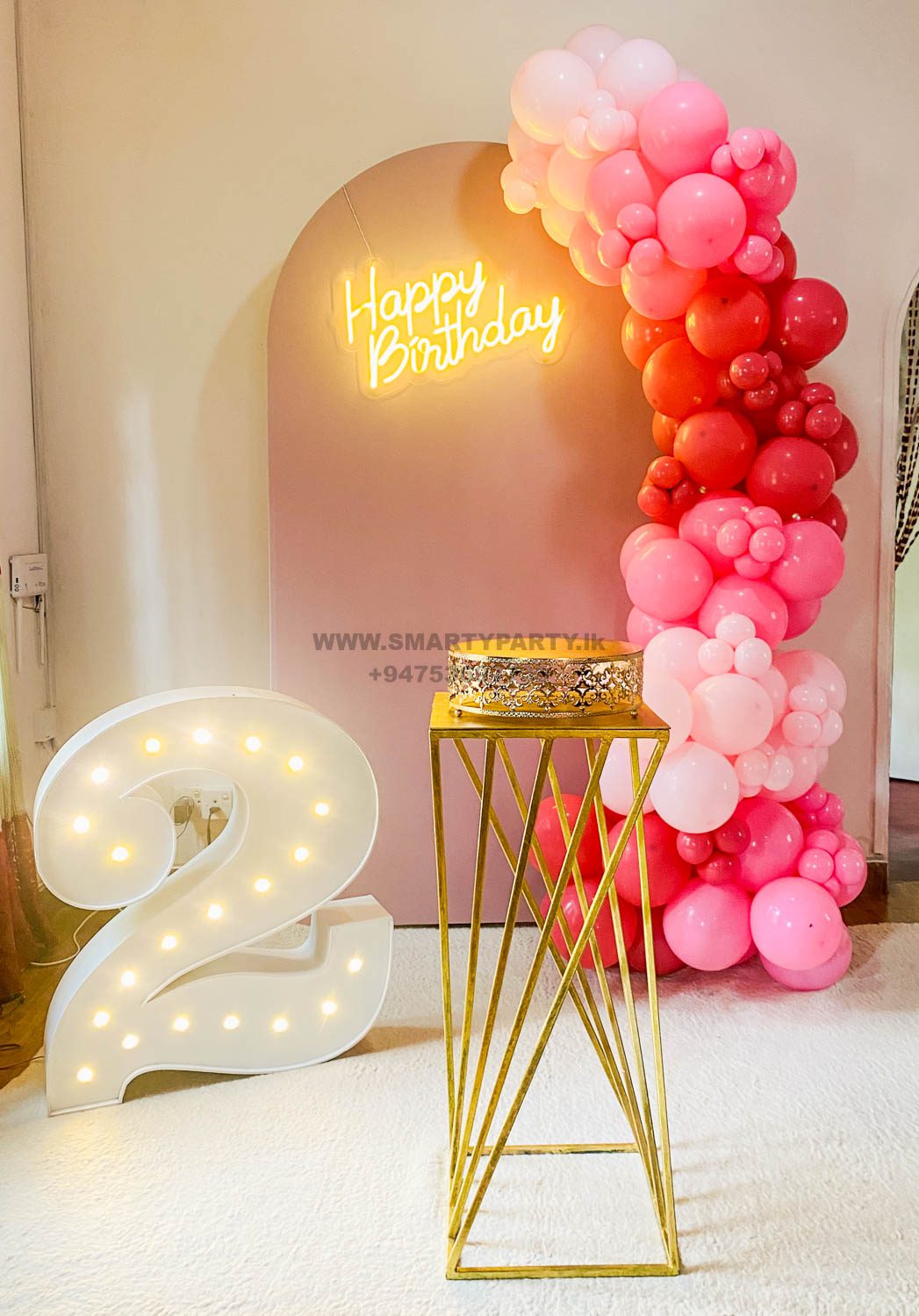 2nd Birthday Pink marque number
