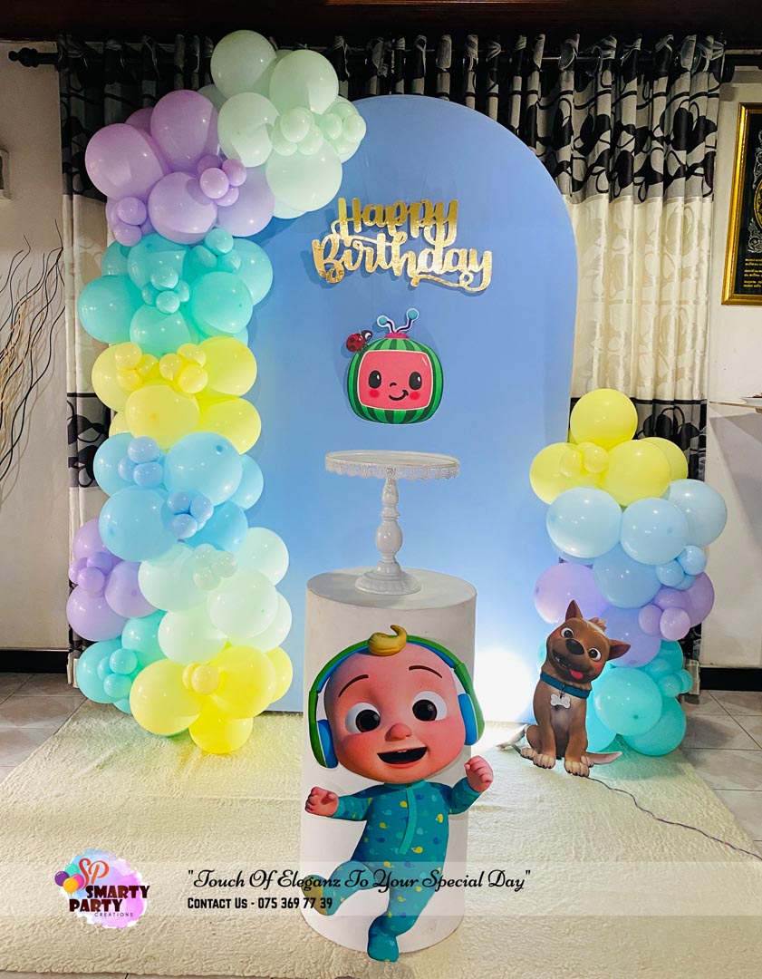 CoComelon Birthday HBD Gold Laser cut Yellow Orange Blue Red Green