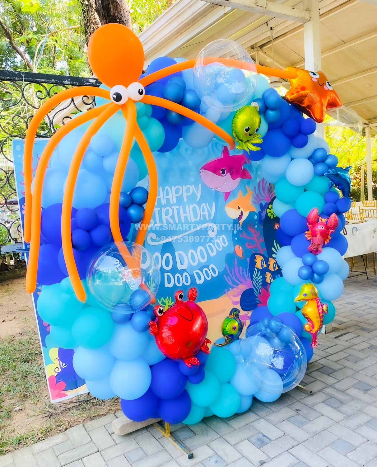 Sea theme decor ring backdrop