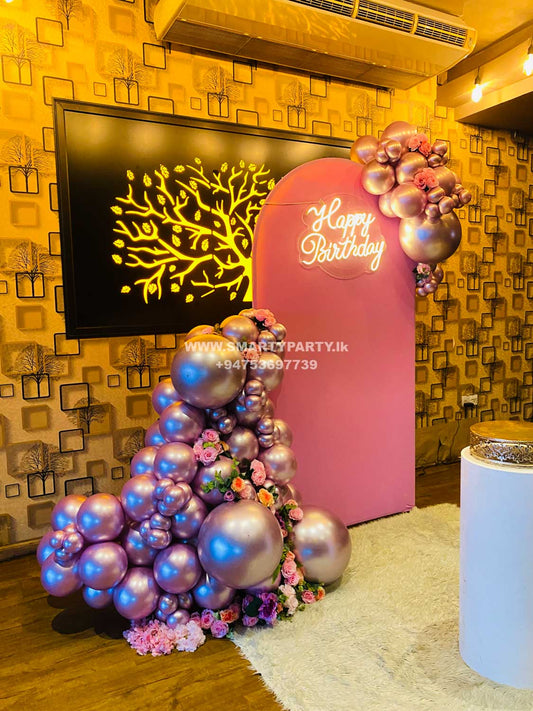 21st Birthday decor chrome balloons