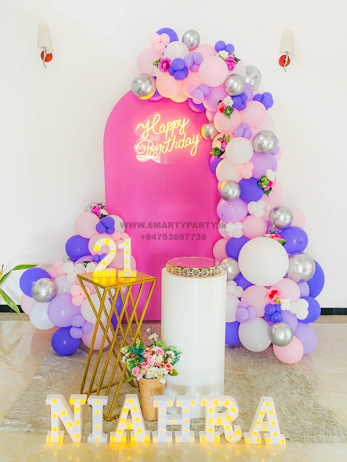 21st Birthday Girl Purple Pink White