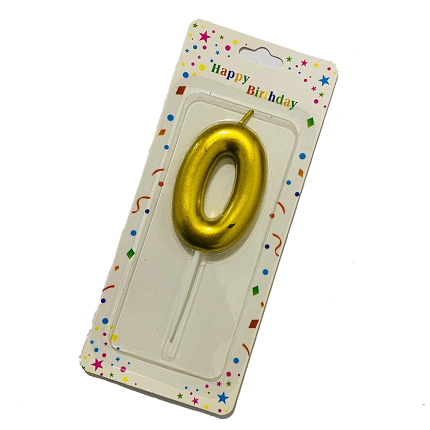 Mettalic Balloon Number Candle ZERO (0)