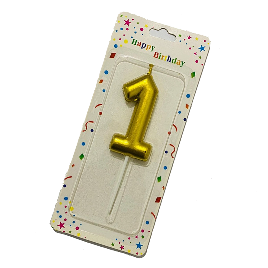 Mettalic Balloon Number Candle ONE (1)