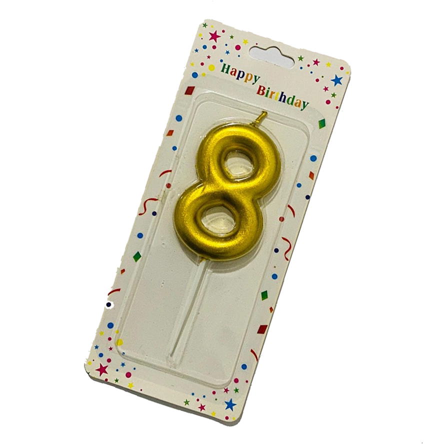 Mettalic Balloon Number Candle EIGHT(8)