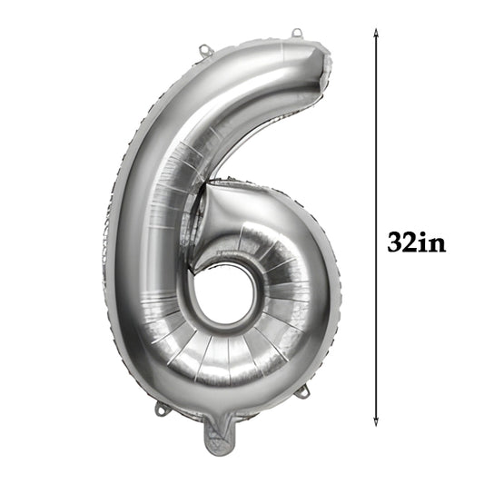 32 inch Number Foil Balloons – Gold / Rose Gold / Silver - Gold, 6