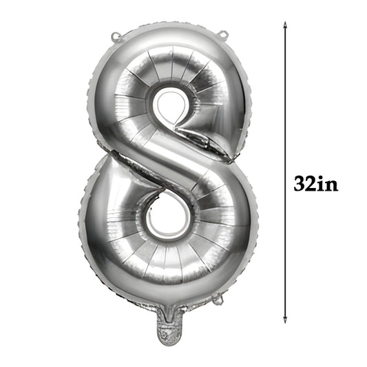 32 inch Number Foil Balloons – Gold / Rose Gold / Silver - Gold, 8