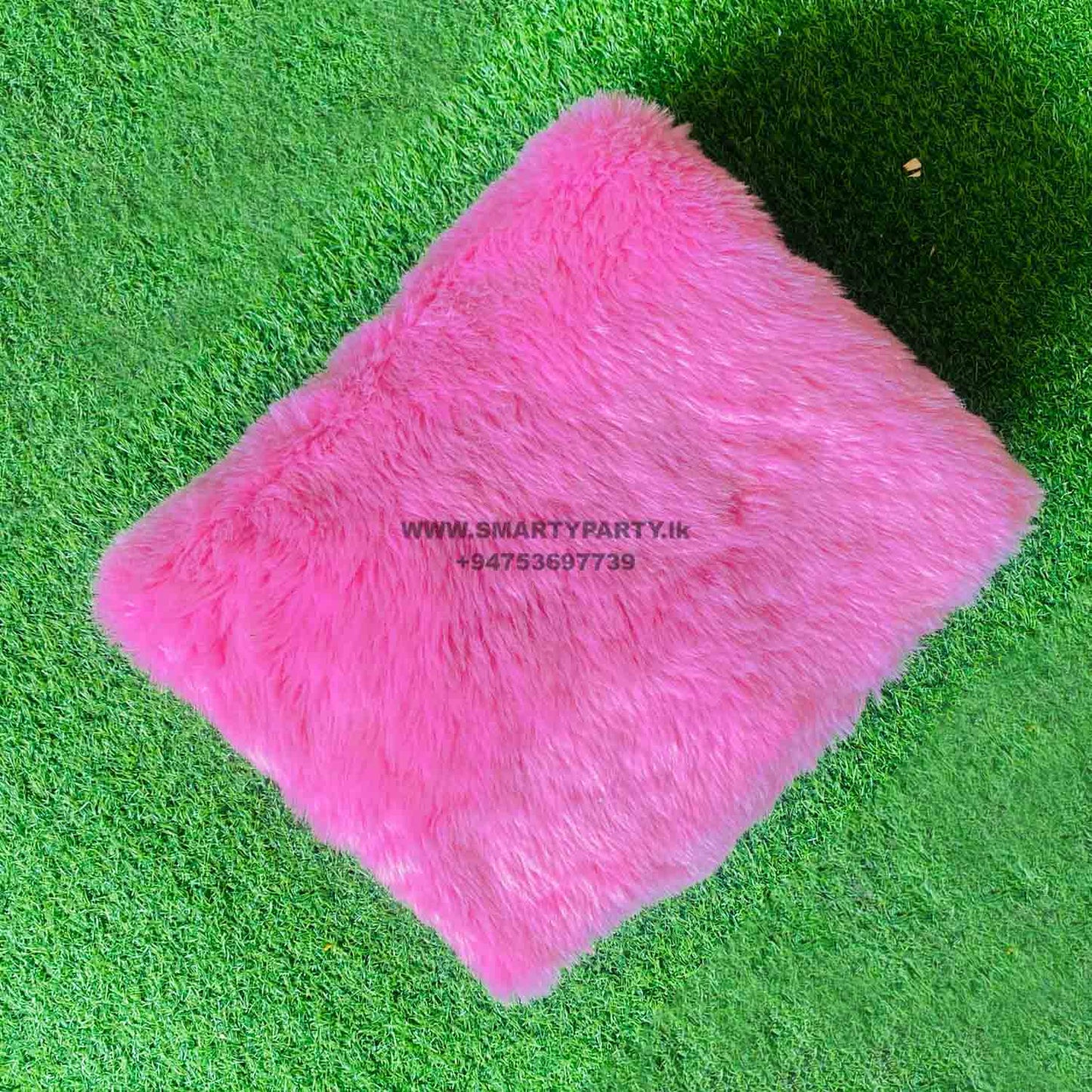 Pink Faux Wool Carpet 5'X5' for Rent