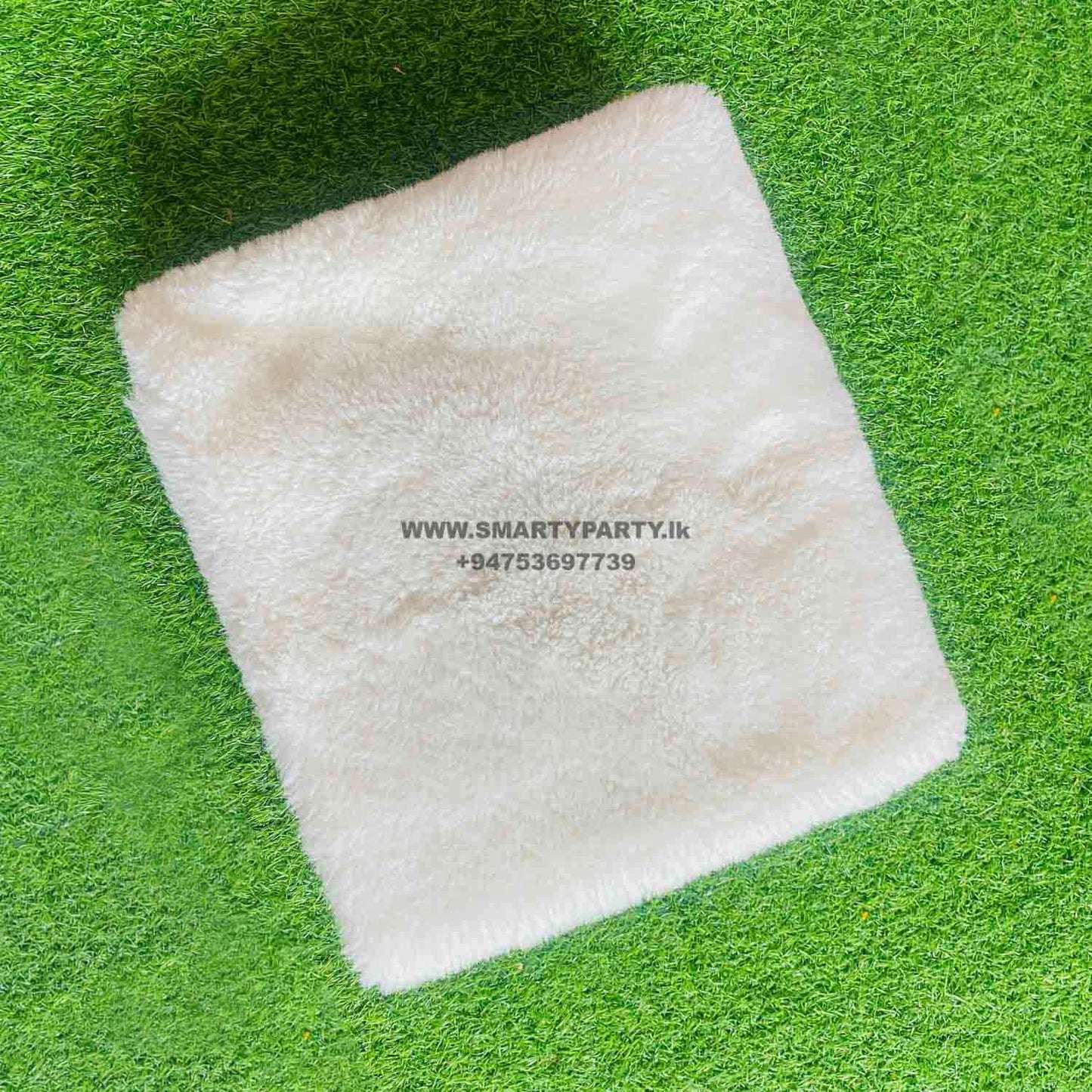 White Faux Wool Carpet (for Baby Photoshoot) 5' X 5' for Rent
