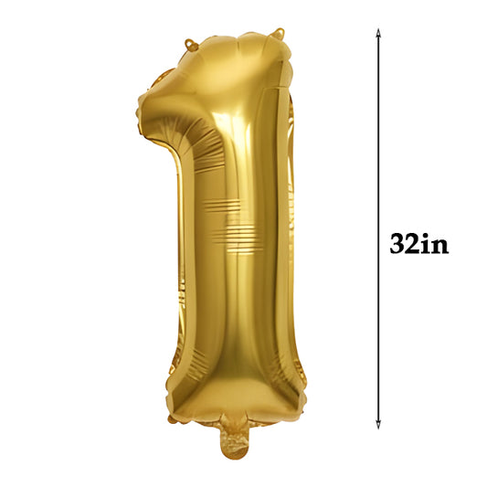 32 inch Number Foil Balloons – Gold / Rose Gold / Silver - Gold, 1