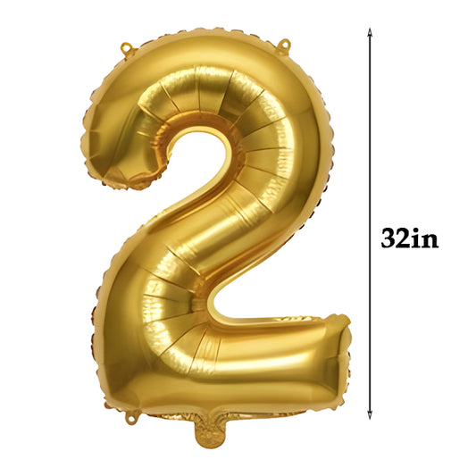 32 inch Number Foil Balloons – Gold / Rose Gold / Silver - Gold, 2