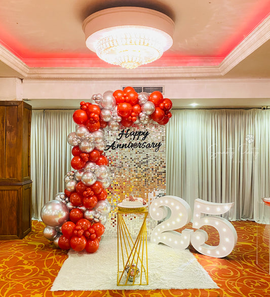 Silver Shimmer Wall Deco 25th Birthday