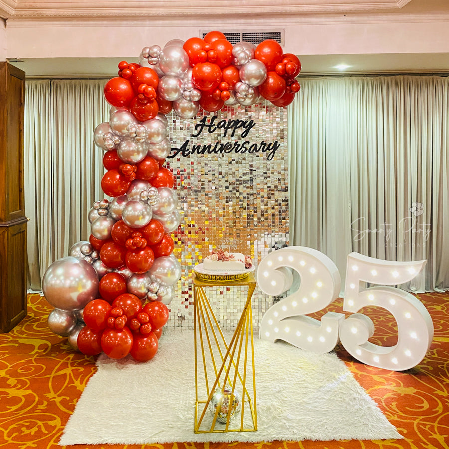 Silver Shimmer Wall Deco 25th Birthday