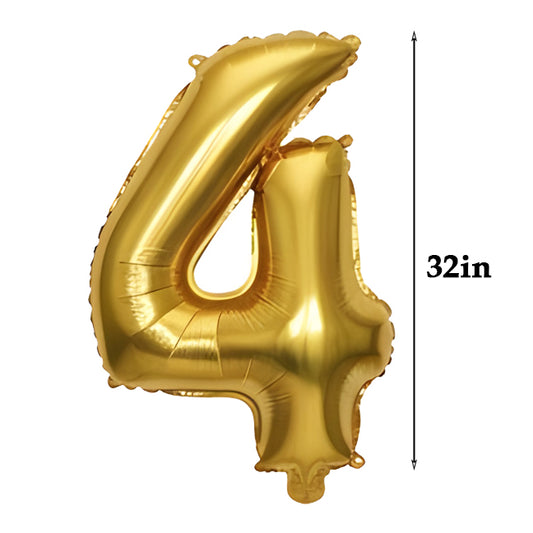 32 inch Number Foil Balloons – Gold / Rose Gold / Silver - Gold, 4
