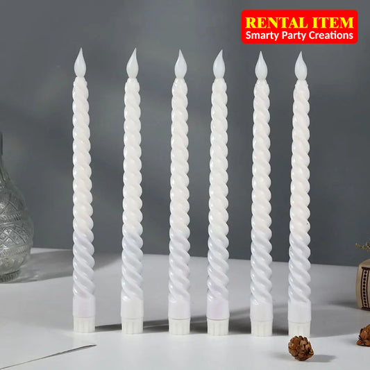 LED Flameless Spiral Candles Light with battery for rent