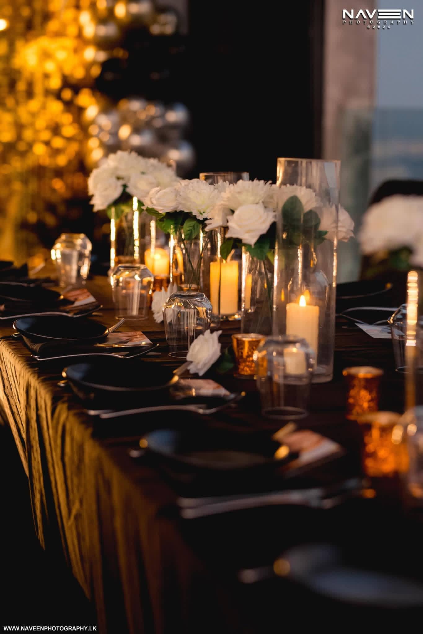 Beaker and Candle table deco