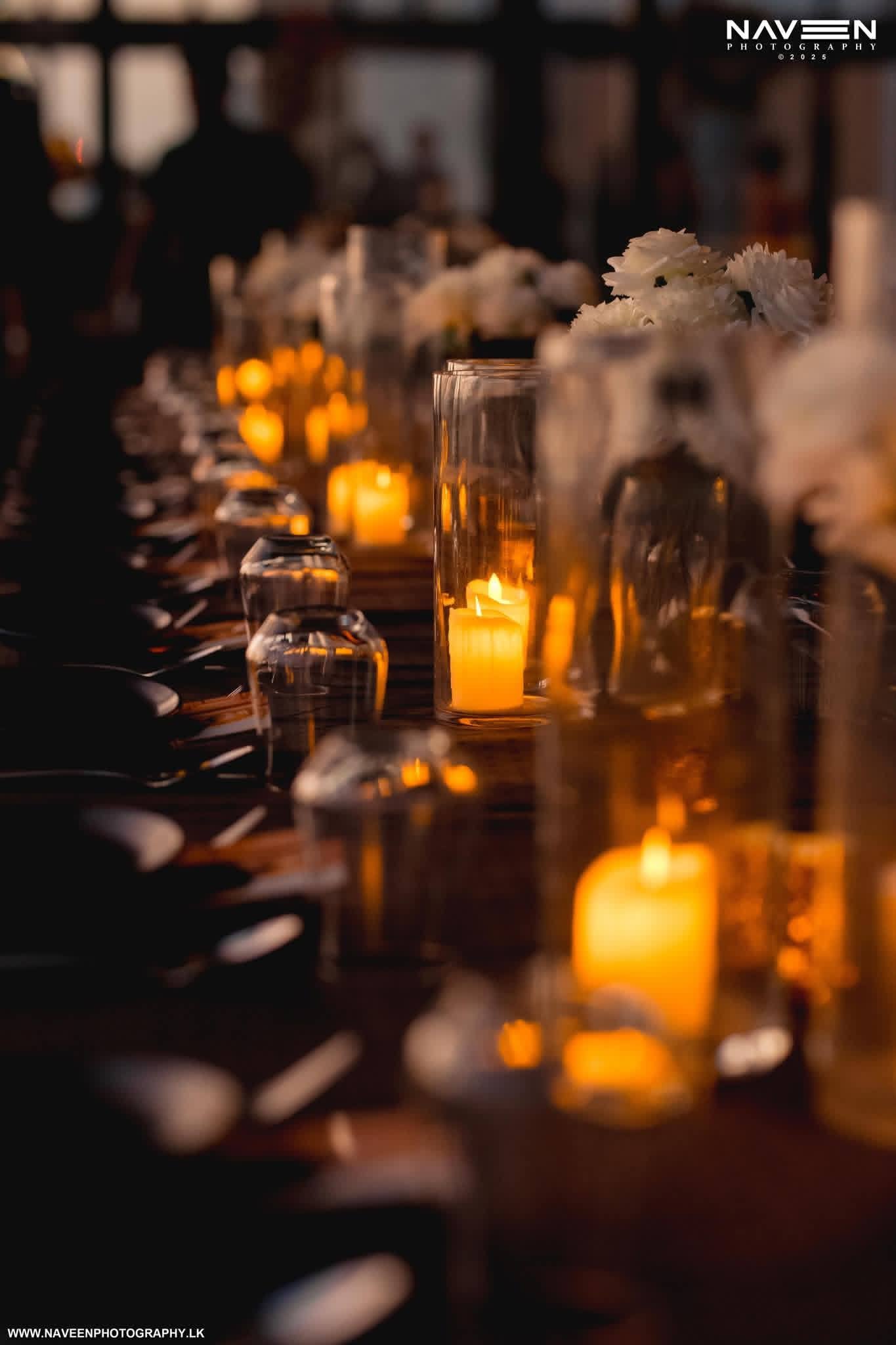 Beaker and Candle table deco