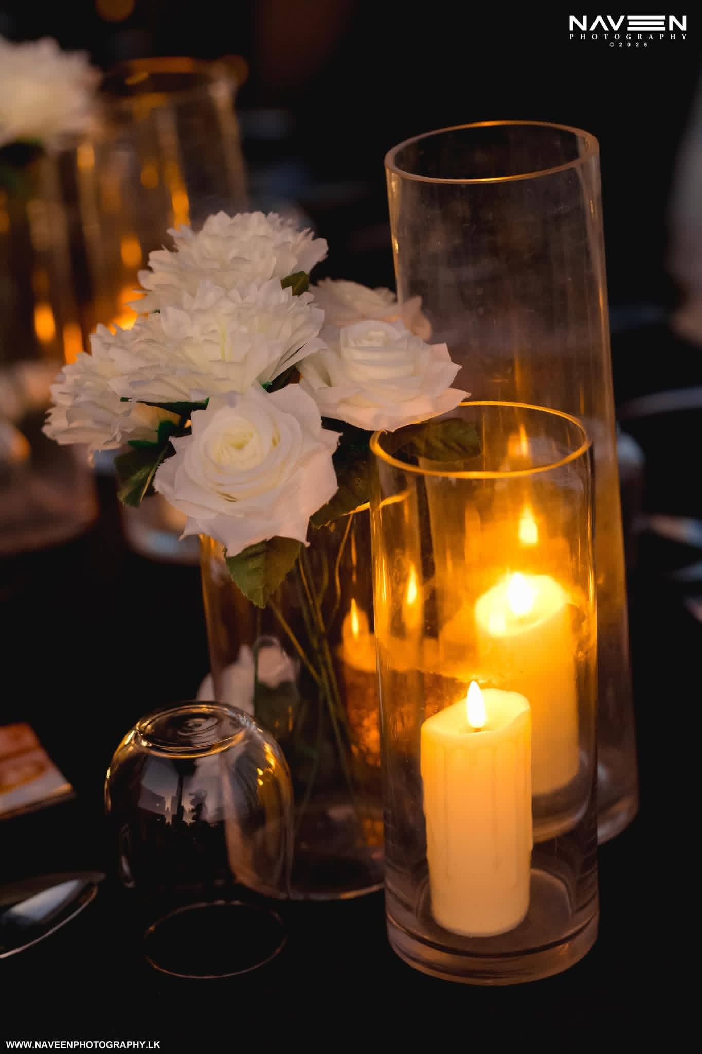 Beaker and Candle table deco