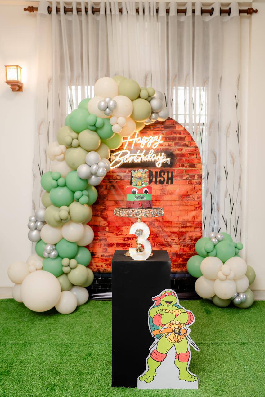 Ninja Turtle Theme 3rd Birthday Deco
