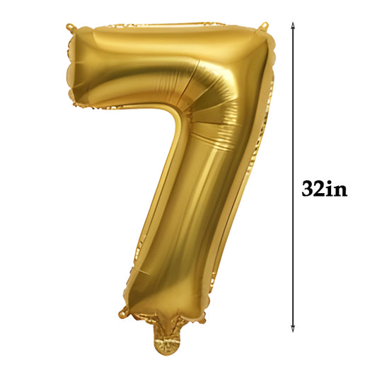32 inch Number Foil Balloons – Gold / Rose Gold / Silver - Gold, 7