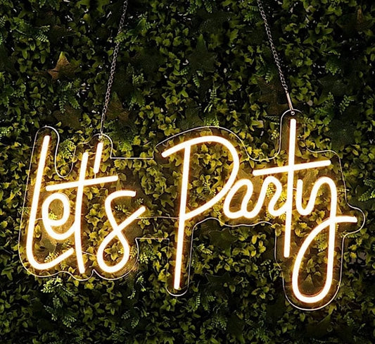 Lets Party Neon Sign for Rent