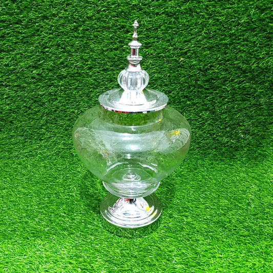 Candy Jar Ovel Silver