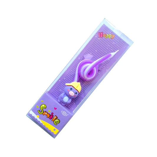 Zodiac Candle with Cute Pig - Purple