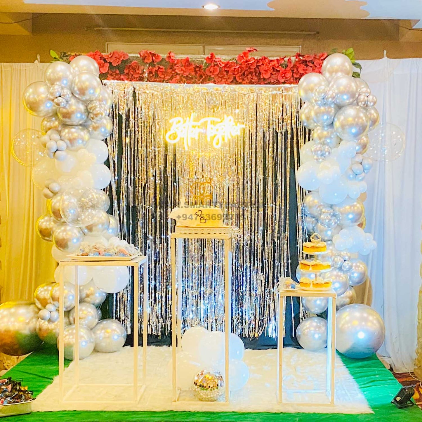 Silver White 25th Anniversary deco Better Together