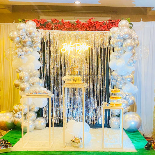 Silver White 25th Anniversary deco Better Together