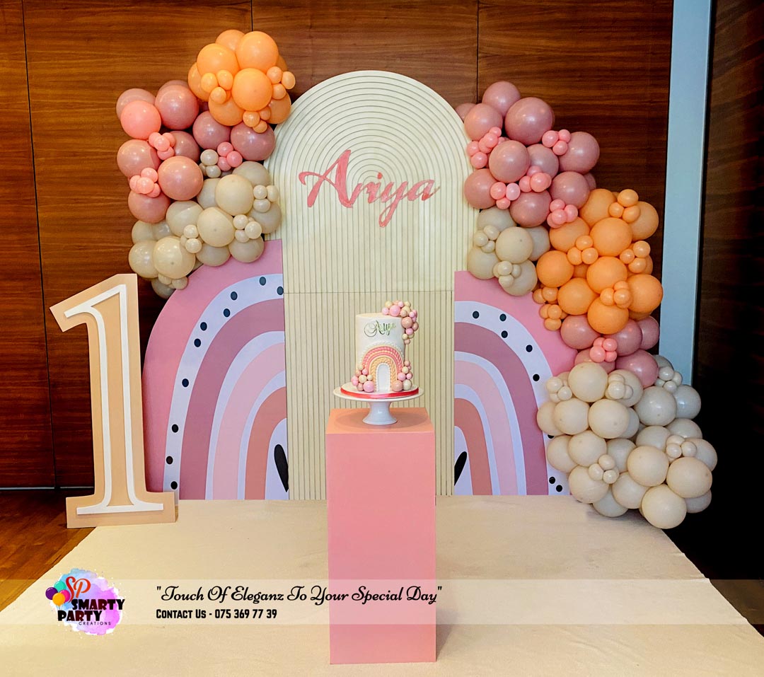 Pink Orange Boho Theme 1st Birthday