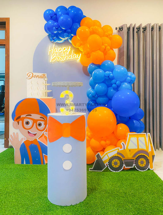 Blippi Theme Construction Orange Blue
