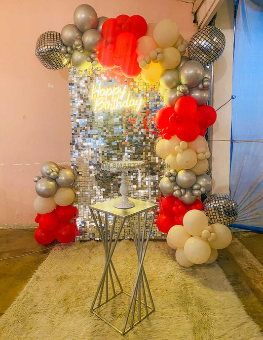 Silver Shimmer Wall White Read Silver Balloons