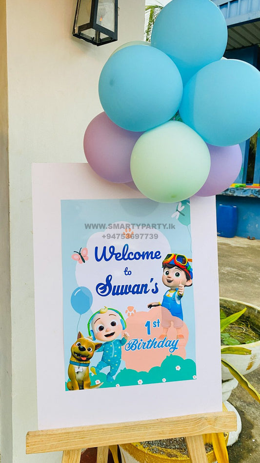 CoComelon Theme Birthday Welcome Board