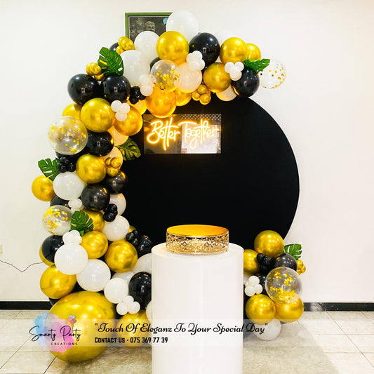 Gold Black White with Green Leaves Anniversary deco Better together