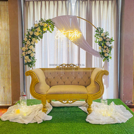 Engagement Backdrop White Flower