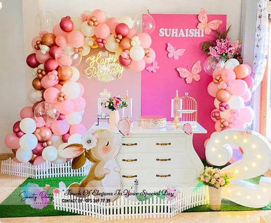 Bunny Theme with vintage table 2nd birthday