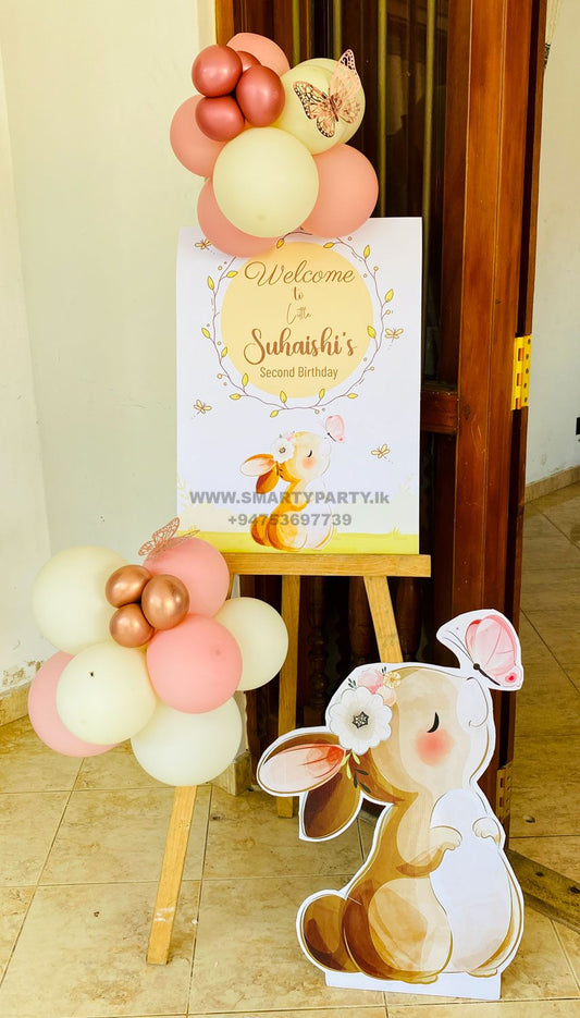 Bunny Theme Birthday Welcome Board