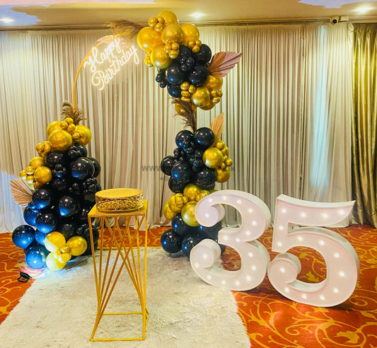 Black Gold 35th Birthday Deco