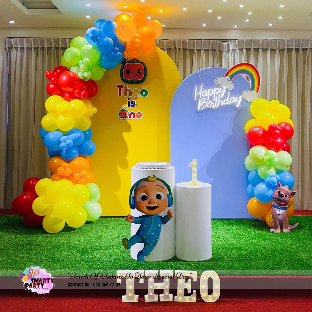 CoComelon 1st Birthday 9 inch LED Yellow Orange Blue Red Green