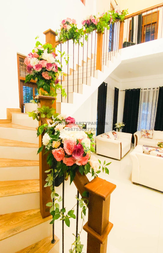 Staircase Entrance Flower Decoration