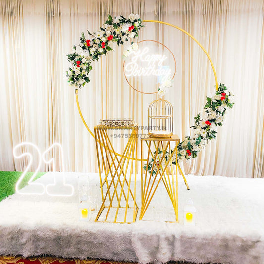 21st Birthday deco with Flower Ring Backdrop