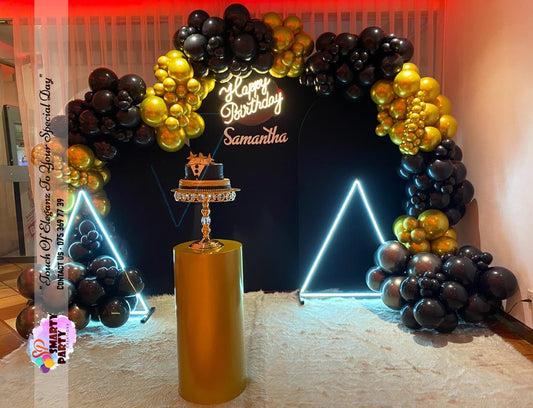 Black Gold HBD Neon Gold Pillar 3 Arch
