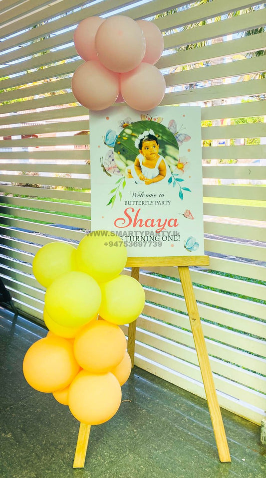 Butterfly Theme Birthday Welcome Board