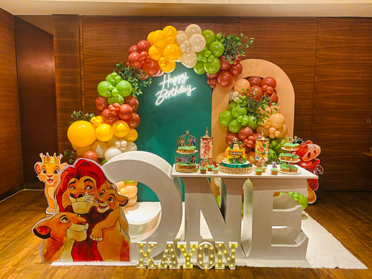 Lion King Theme 1st Birthday with One Table