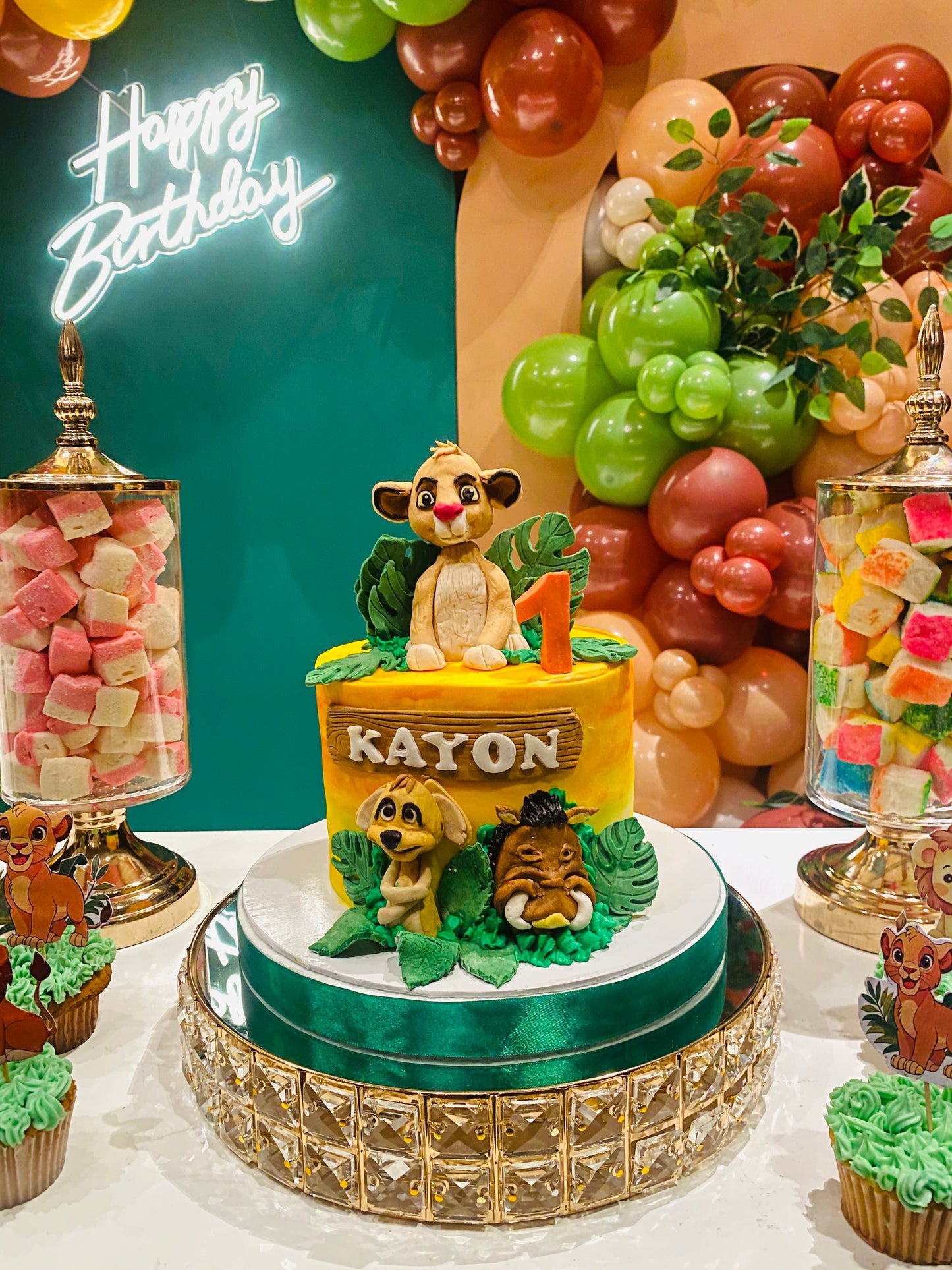 Lion King Theme 1st Birthday with One Table