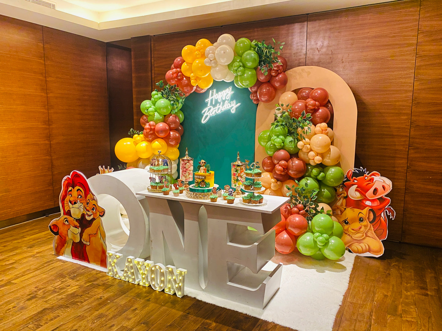 Lion King Theme 1st Birthday with One Table