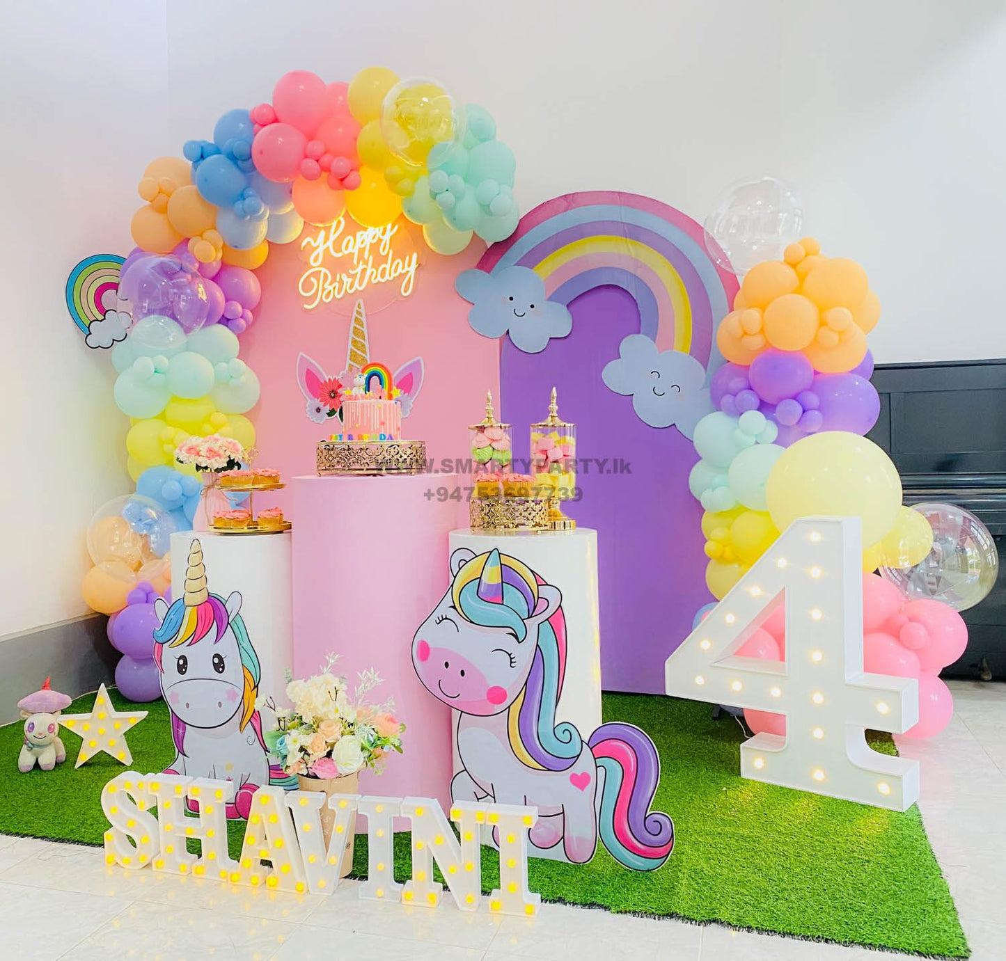 Unicorn Theme 4th Birthday